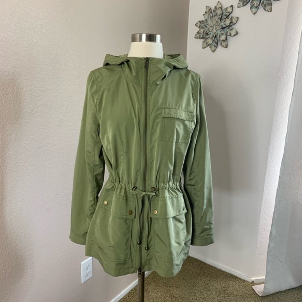 J.Jill Light Hooded Raincoat Windbreaker